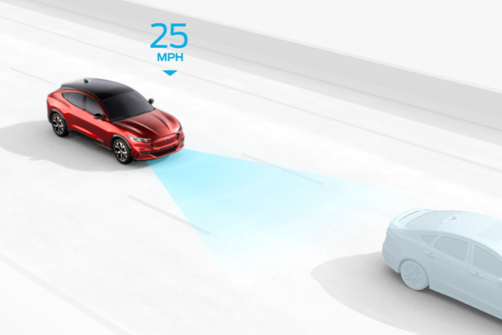 Explicação esquemática do Controlo de Velocidade Inteligente da Ford