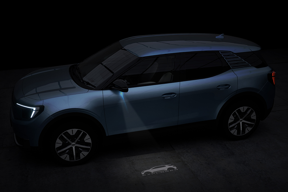 Projeção de luz na porta do Ford Explorer