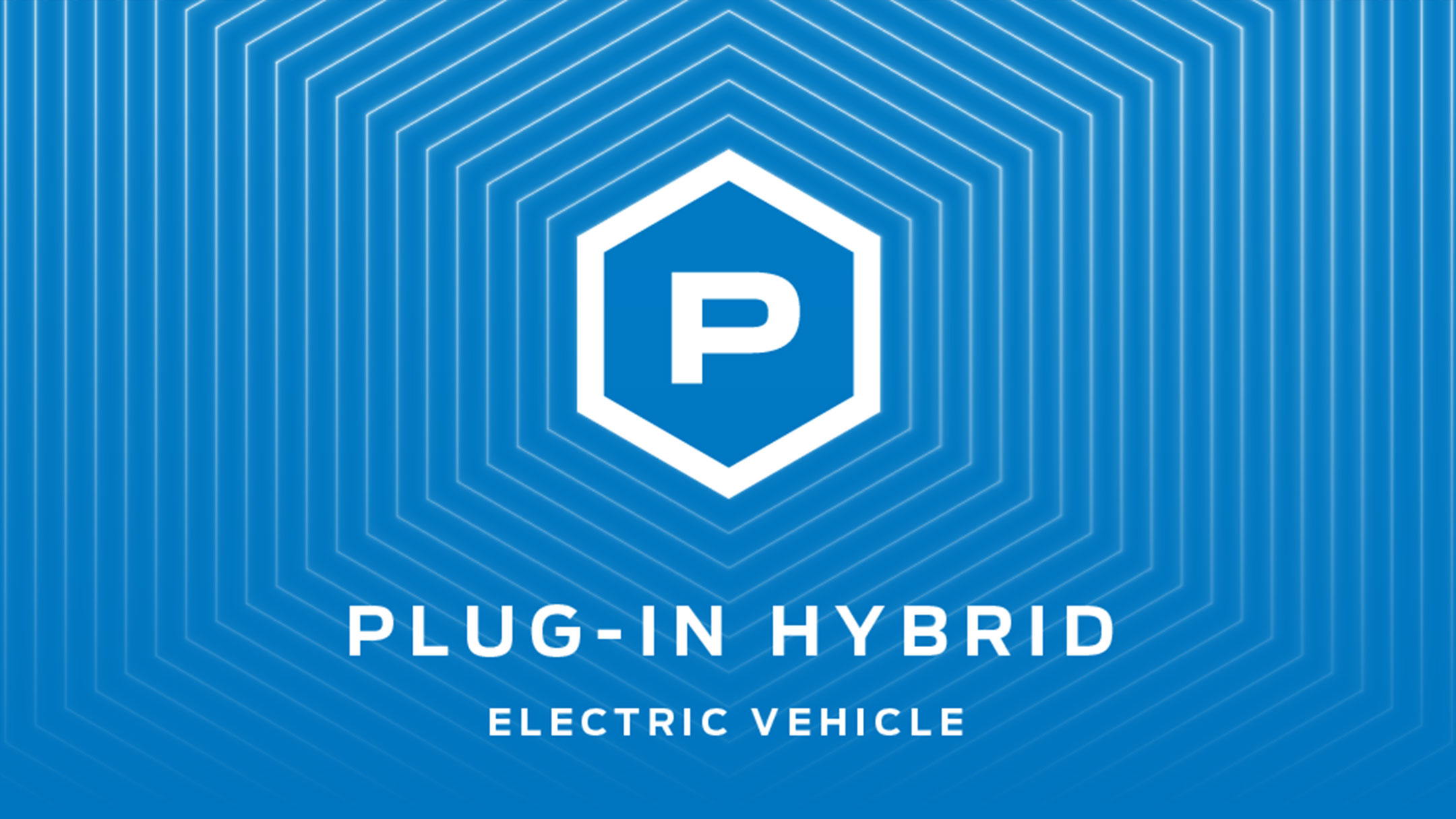 Logotipo de veículo elétrico plug-in híbrido.