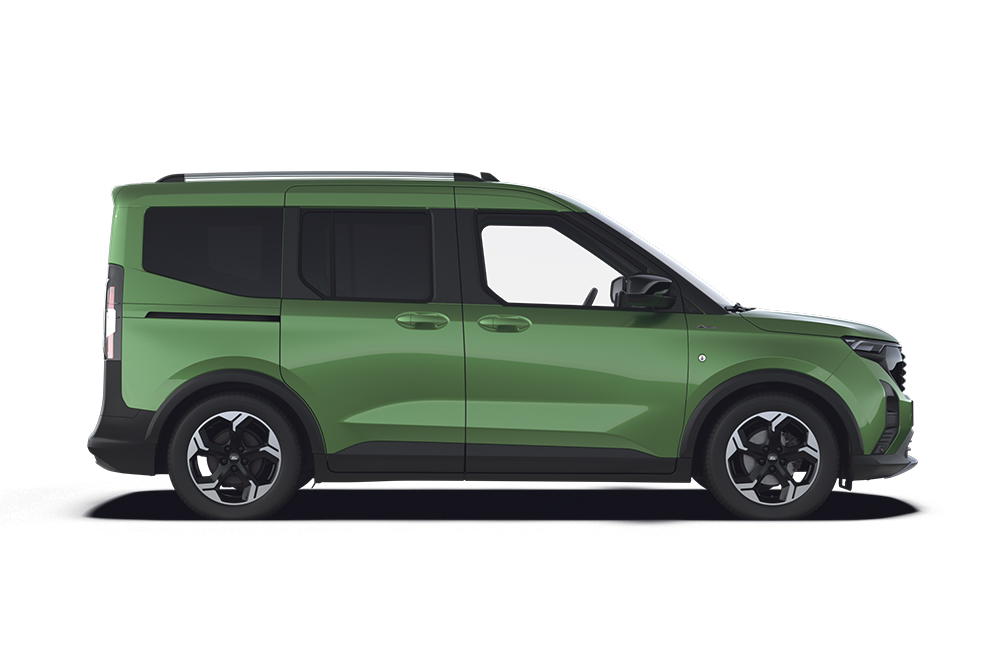 Ford Tourneo Courier verde, parte da gama de MPV e monovolumes Ford.
